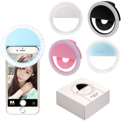 Selfie Ring Light Clip On USB Rechargeable 36 LED Camera Phone