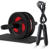 New 2 in 1 Ab Roller&Jump Rope No Noise Abdominal Wheel Ab Roller with Mat