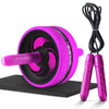 New 2 in 1 Ab Roller&Jump Rope No Noise Abdominal Wheel Ab Roller with Mat