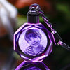 Colorful Crystal Key Chain Photo LED Light Keychain