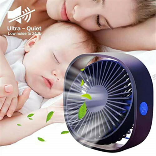 360° Mini Cooling Fan Portable USB Desktop Fan 3 Speed